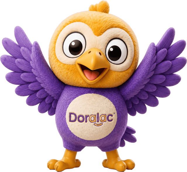 Mascota Doralac dándote la bienvenida